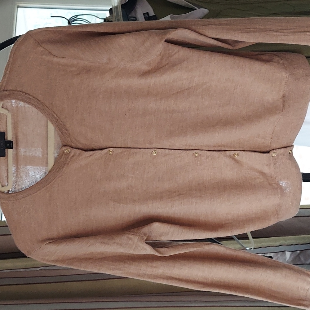J CREW 100% Merino Wool Fitted Knit Sweater button down Cardigan Sz XL